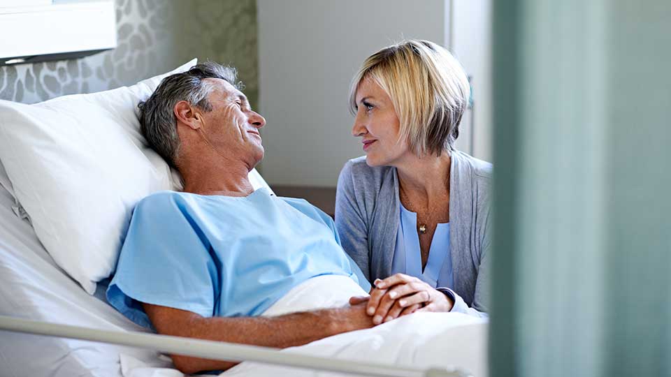 man in hospital