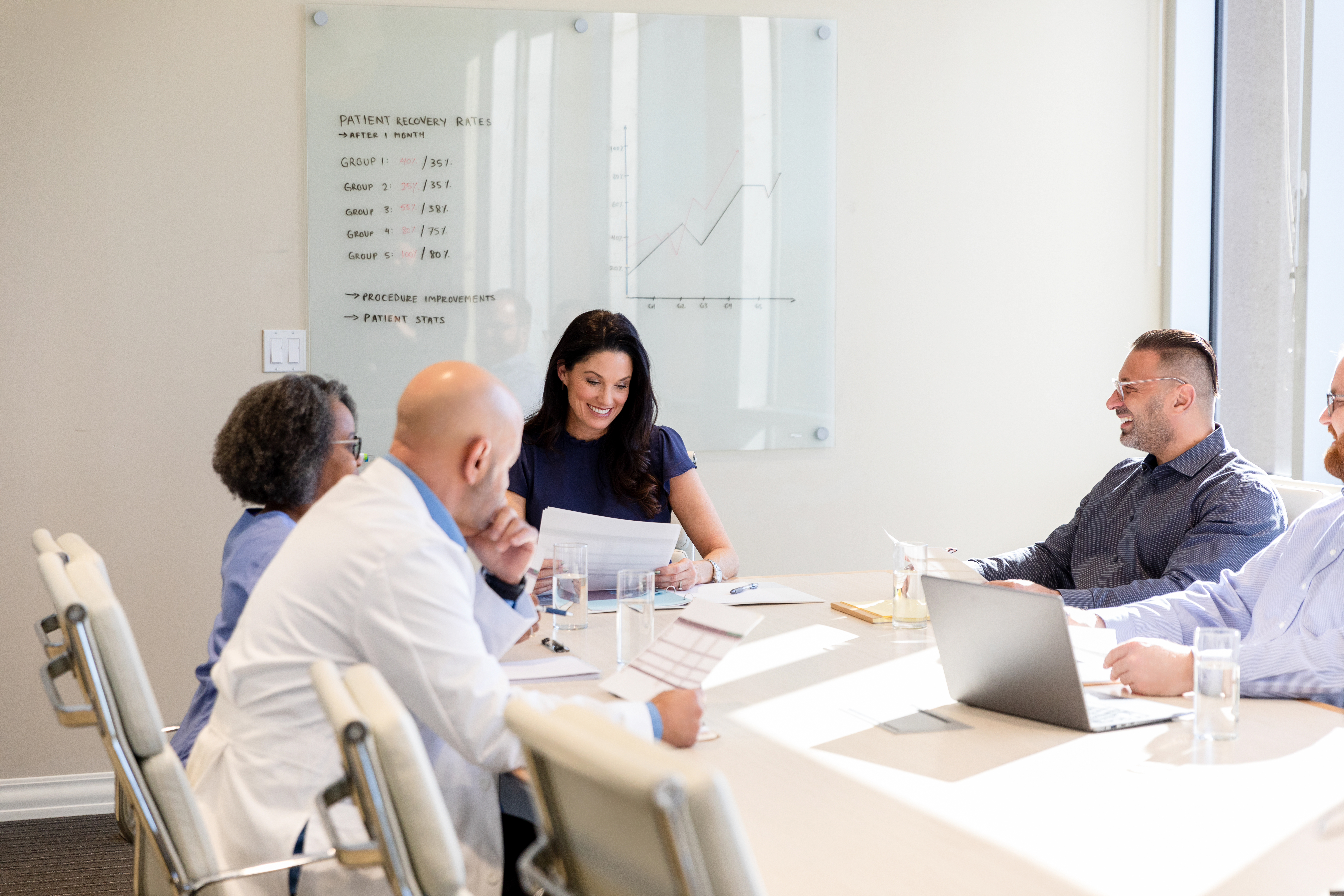Woman administrator leading a meeting