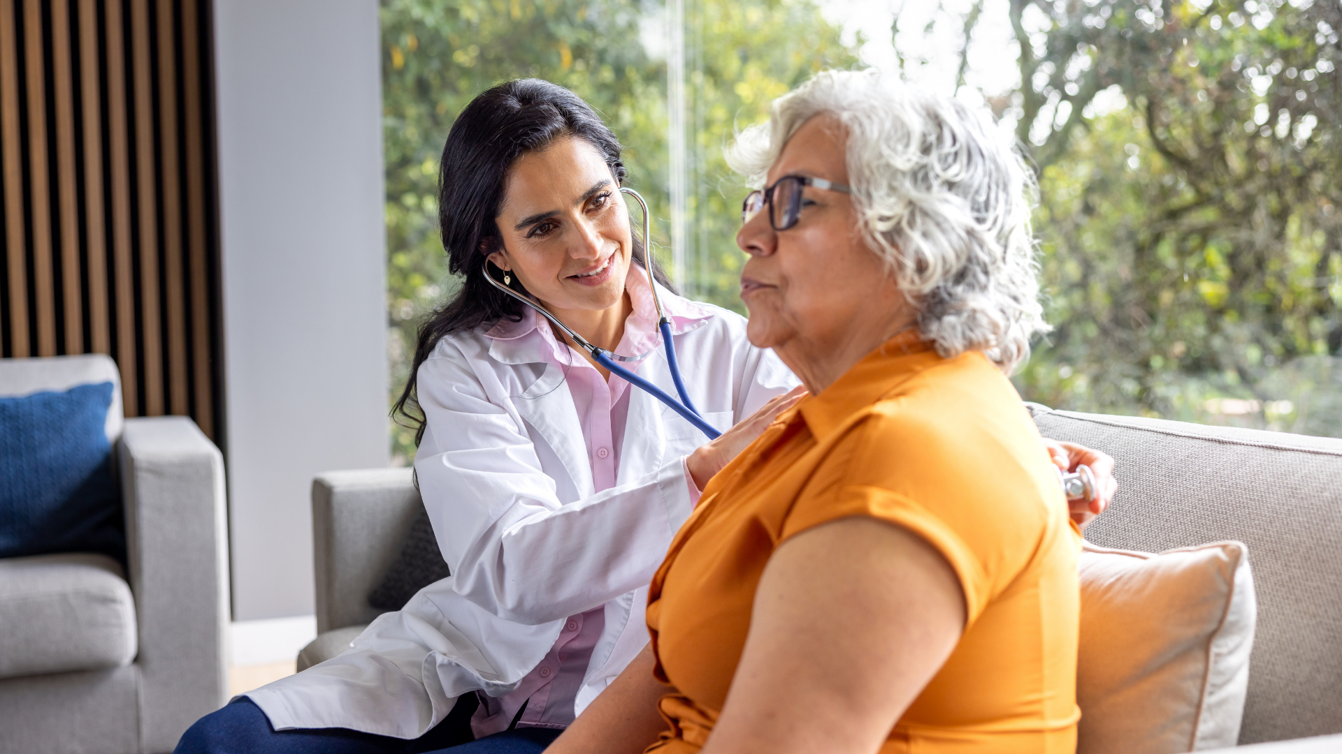 Patient getting examined by doctor