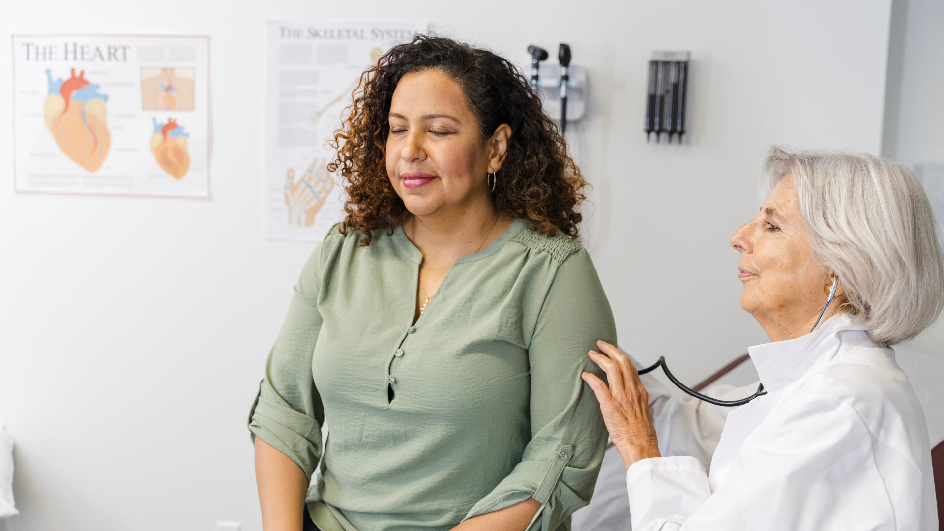 Patient getting examined by doctor