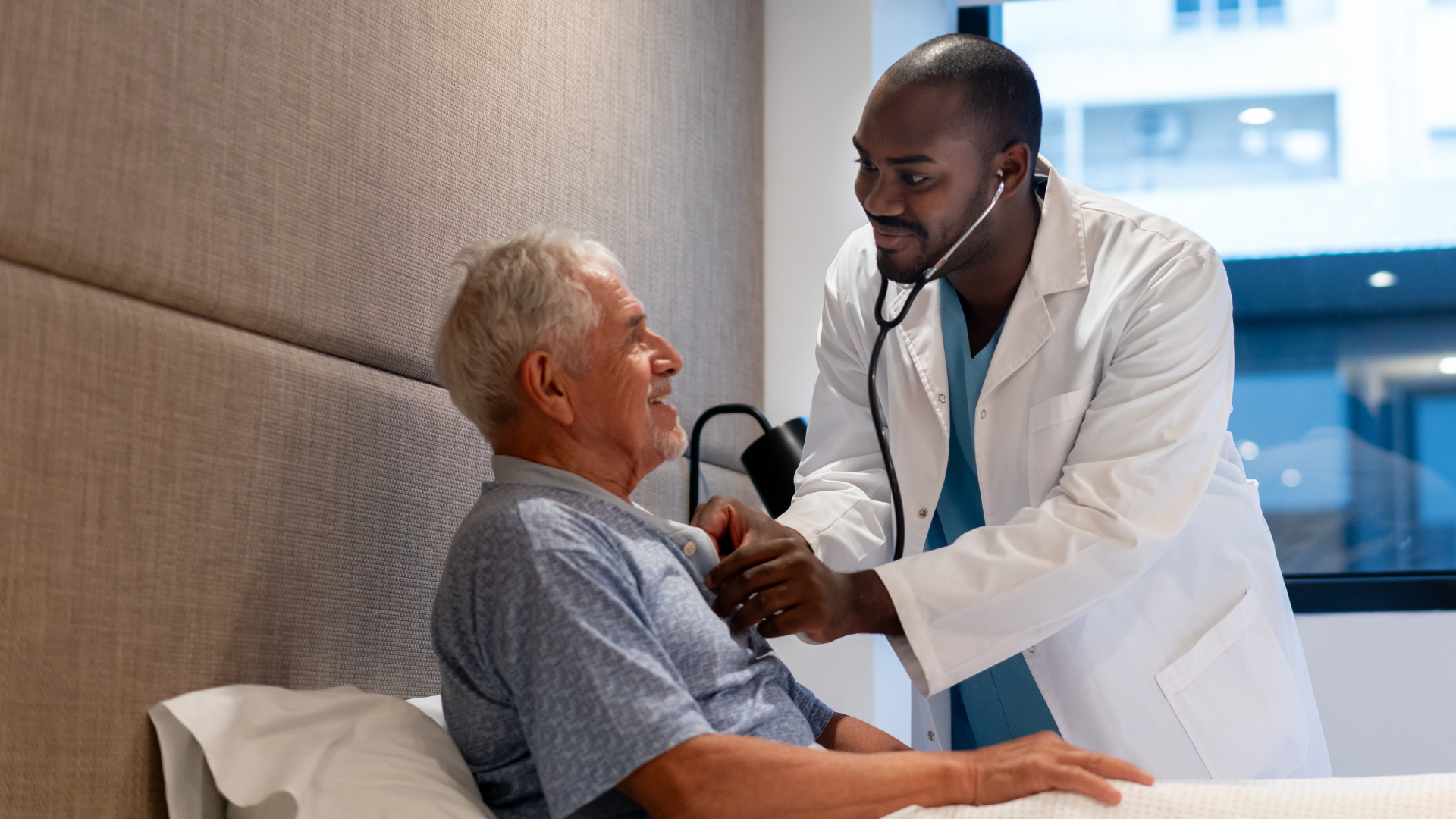 Patient getting examined by doctor