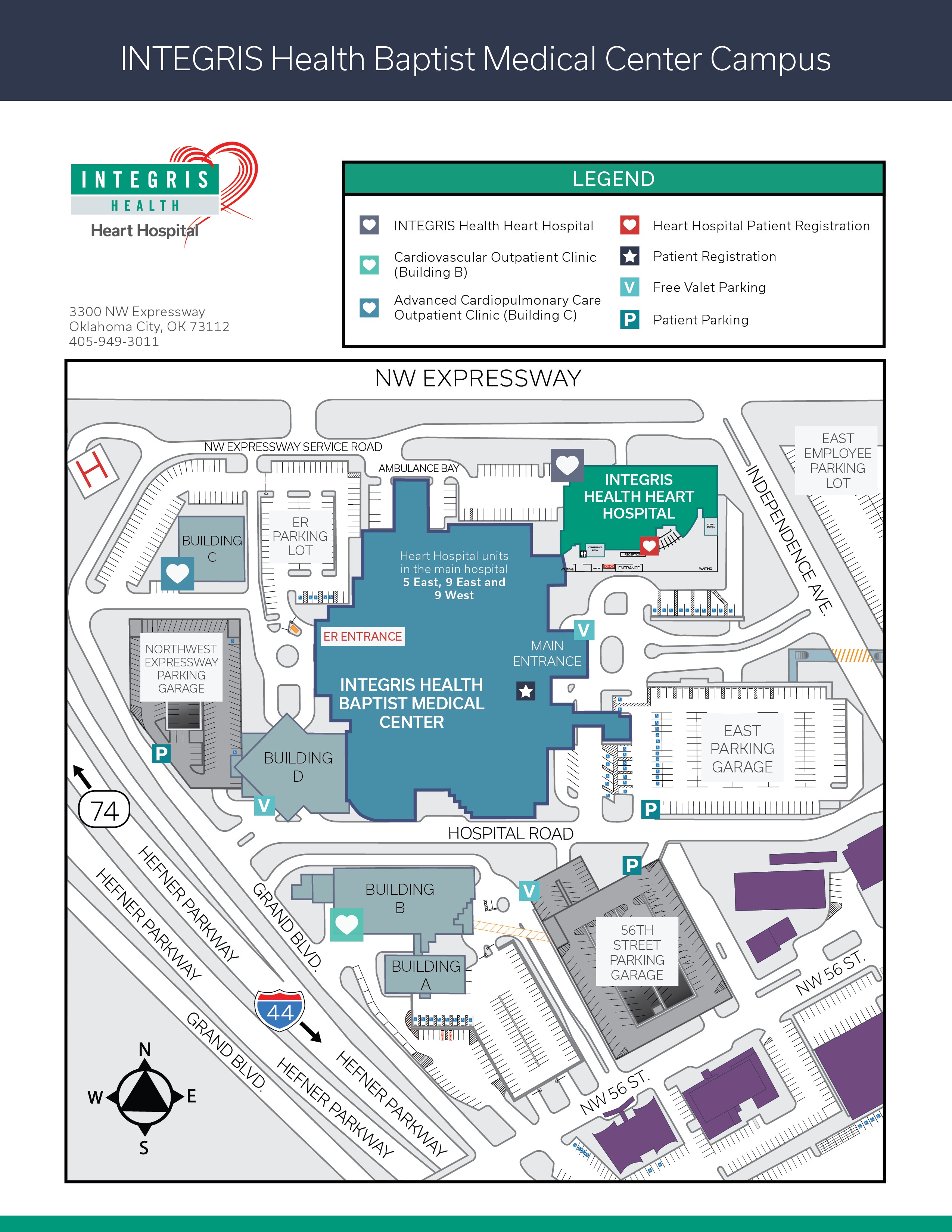 INTEGRIS Health Campus Map - Heart Hospital