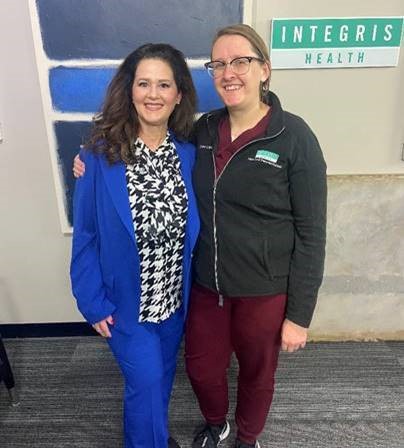 Lorrinda Davis and INTEGRIS Health Social Worker, Sarah Eggers, LSW