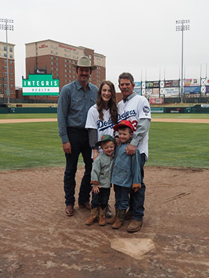 Father and daughter heart transplant recipients at Dodgers game