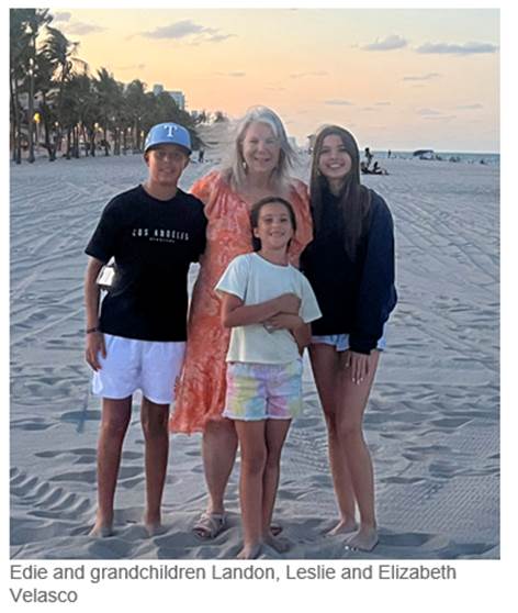 Edie and grandchildren Landon, Leslie and Elizabeth