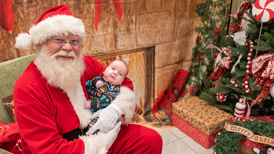 INTEGRIS Health Children's patient with Santa Claus