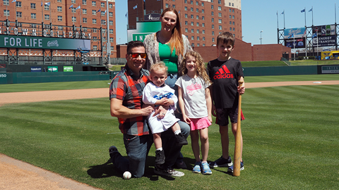 Declan Thomas and family at Home Run for Life