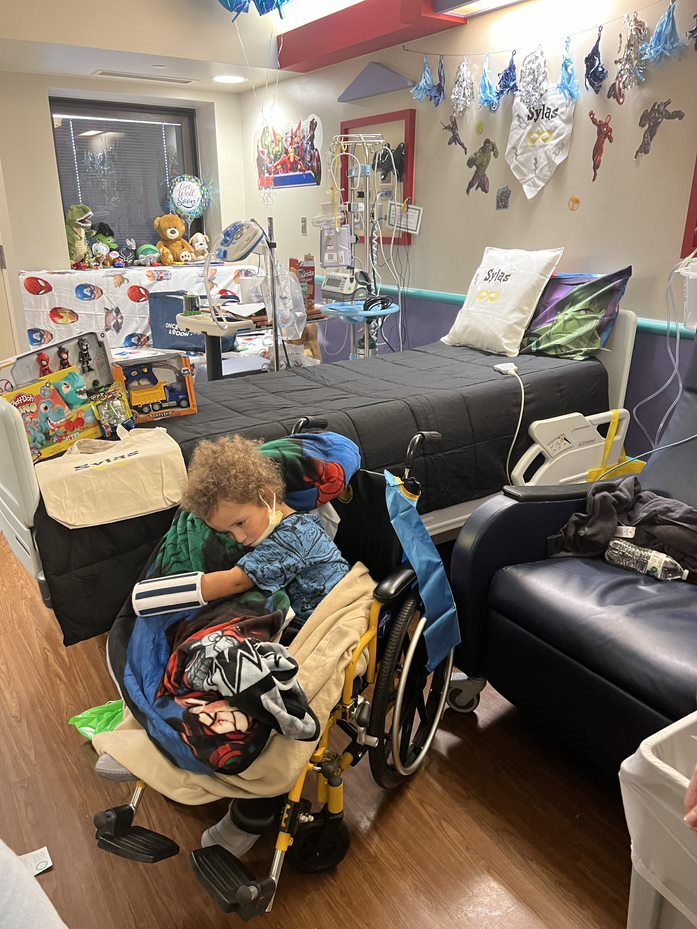 pediatric patient in decorated room