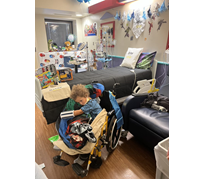 pediatric patient in decorated room