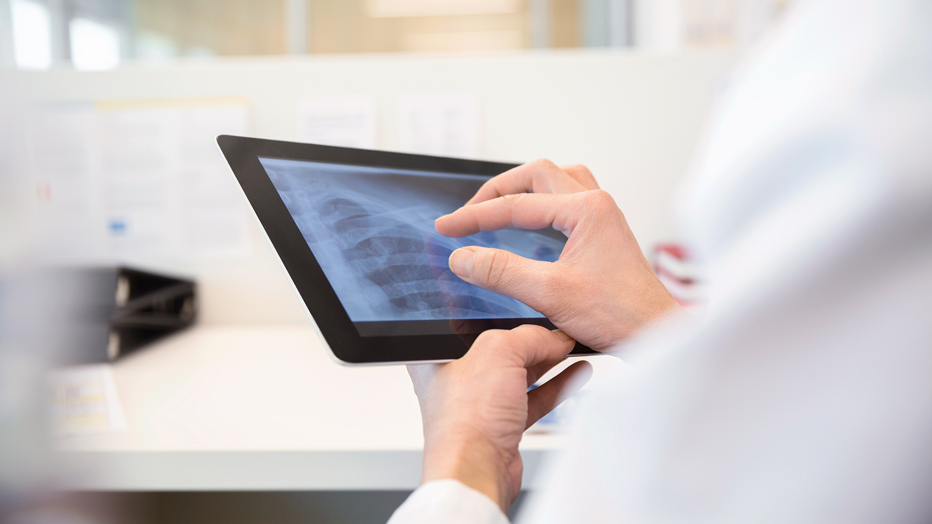 doctor looking at imaging result