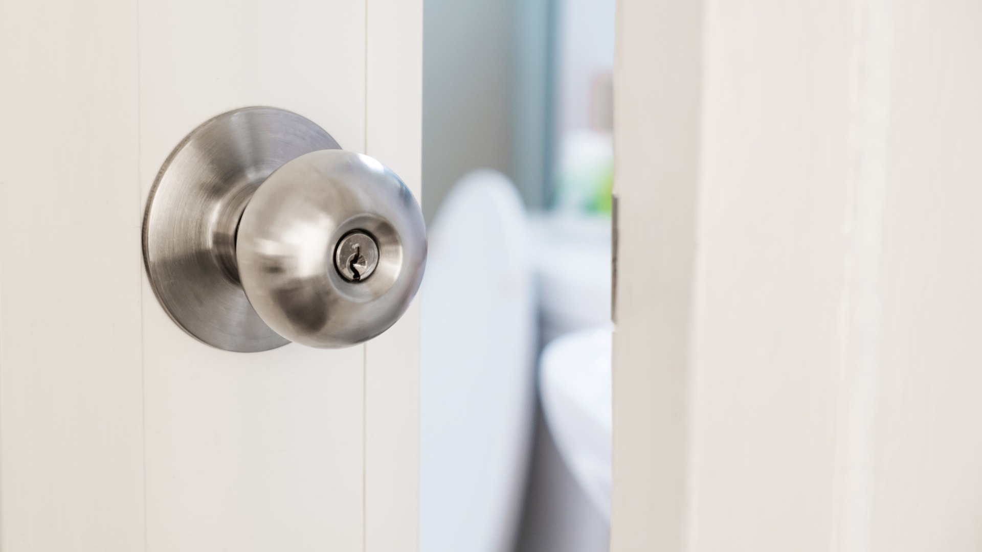bathroom door slightly open