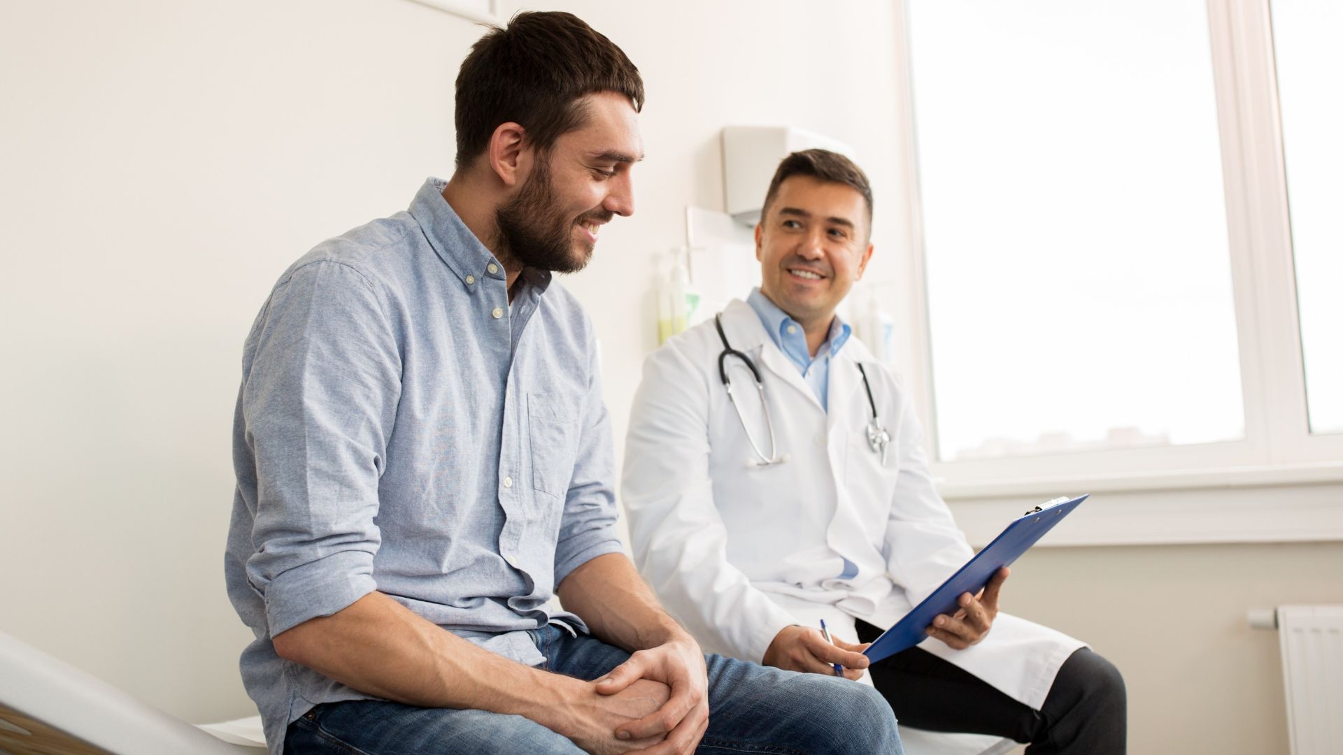 man at a doctor's office