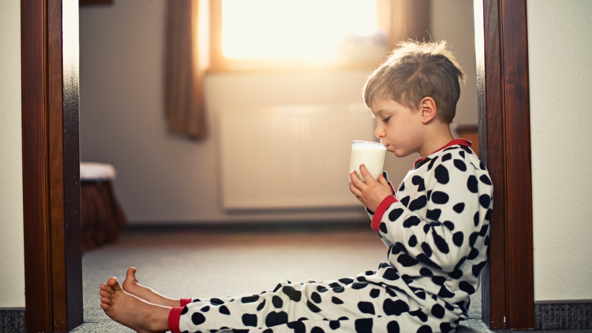 boy drinking milk