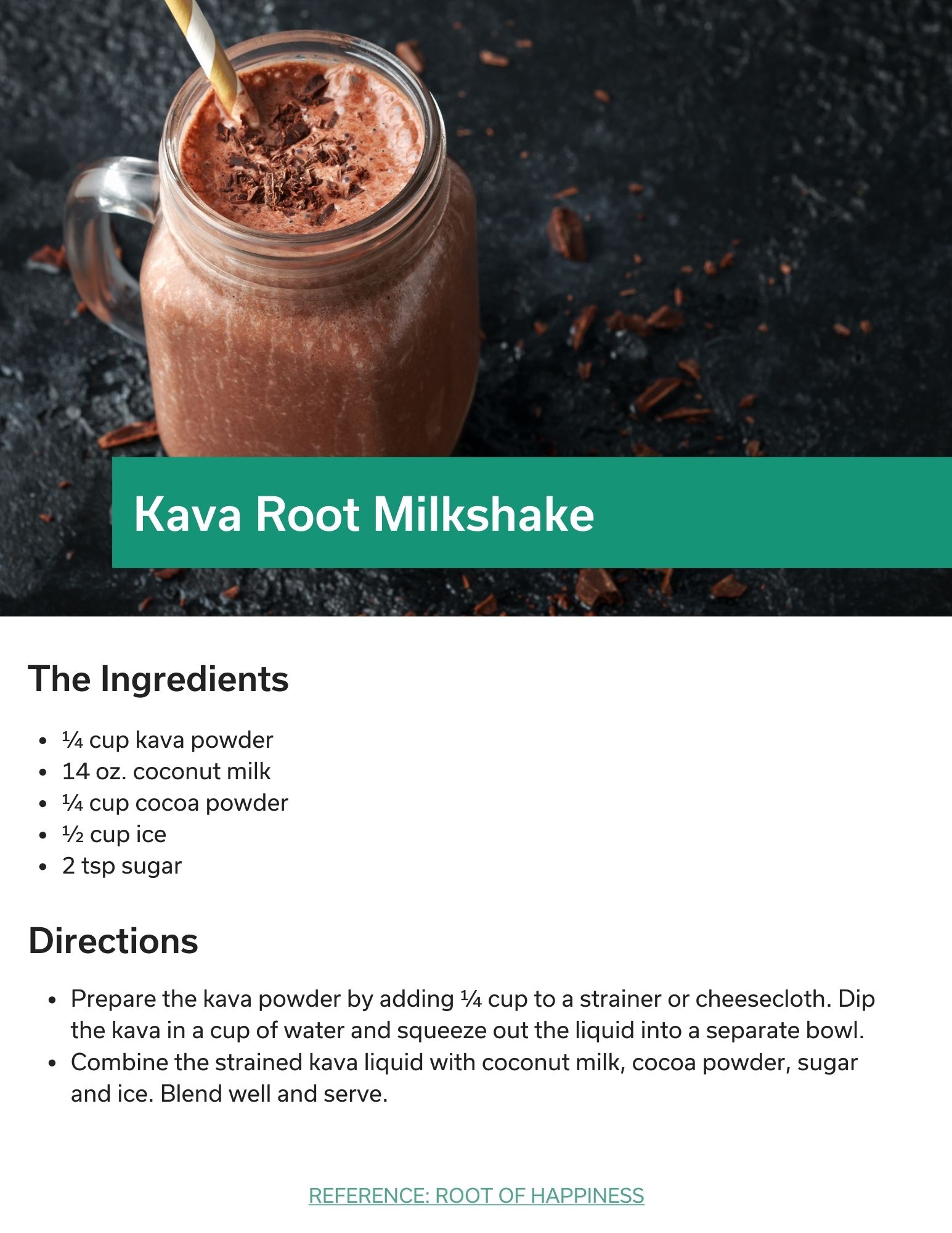 Kava Root Milkshake