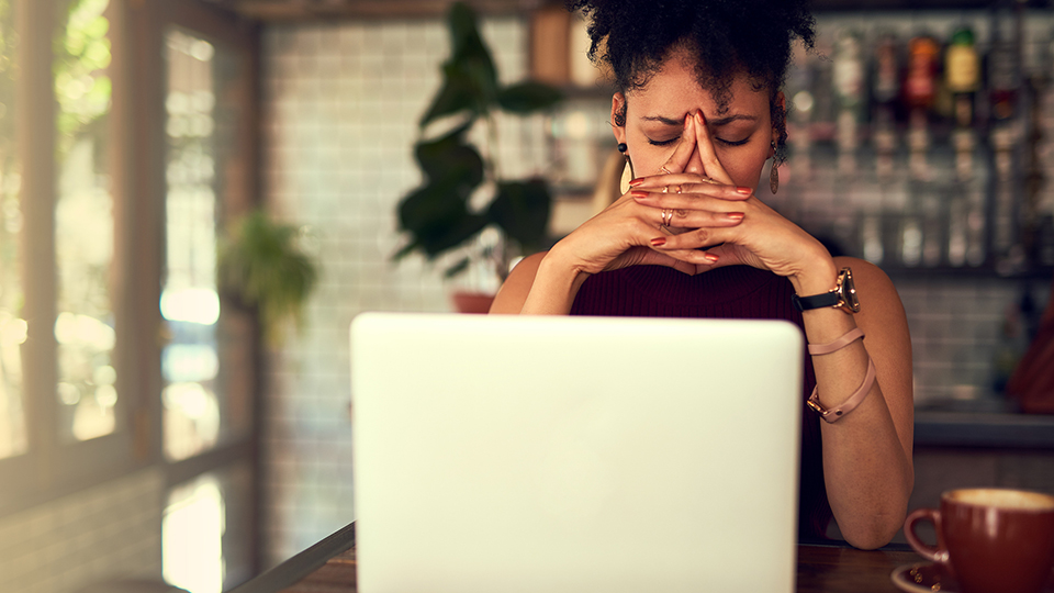 Woman stressed out by work