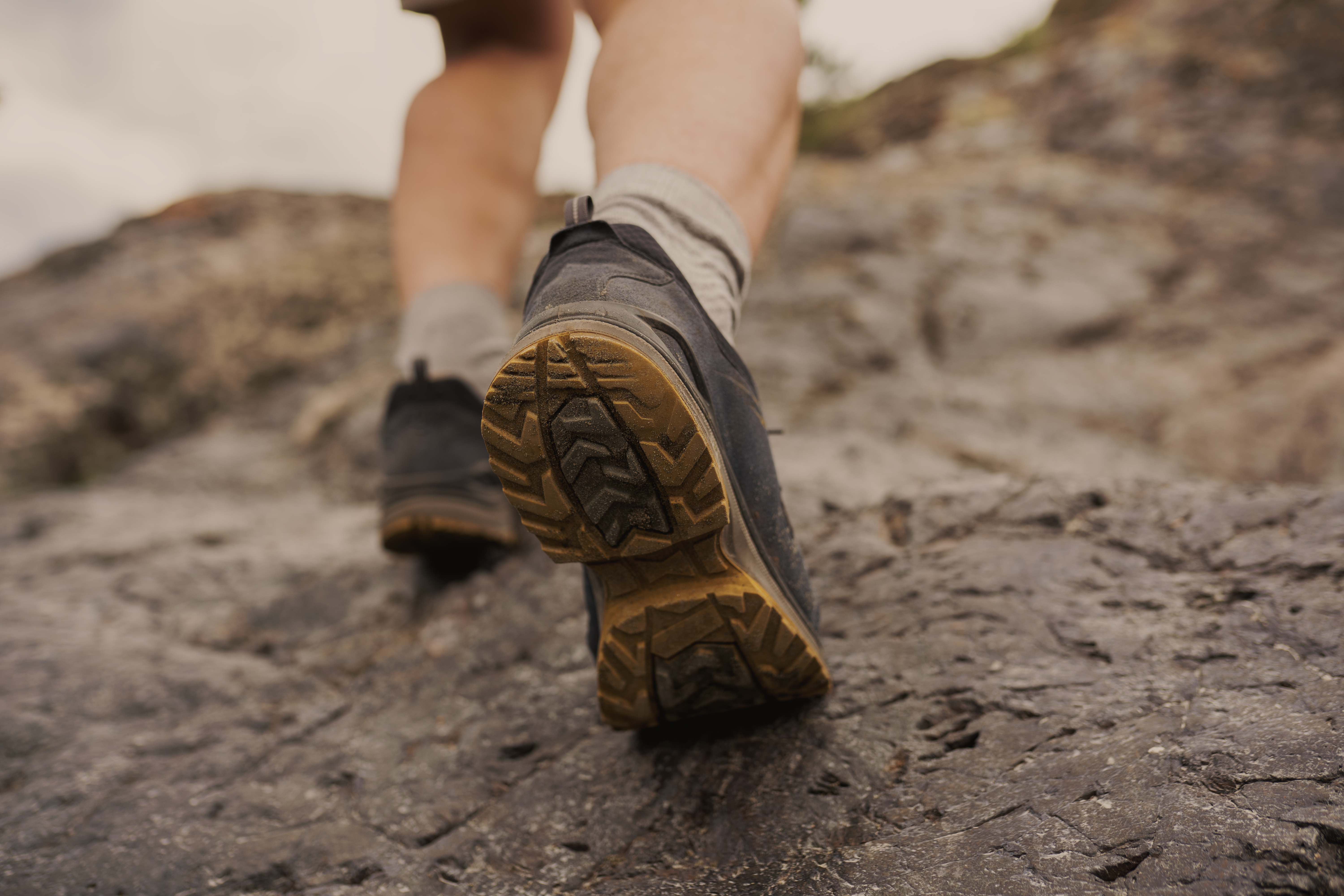 A man hiking a trail