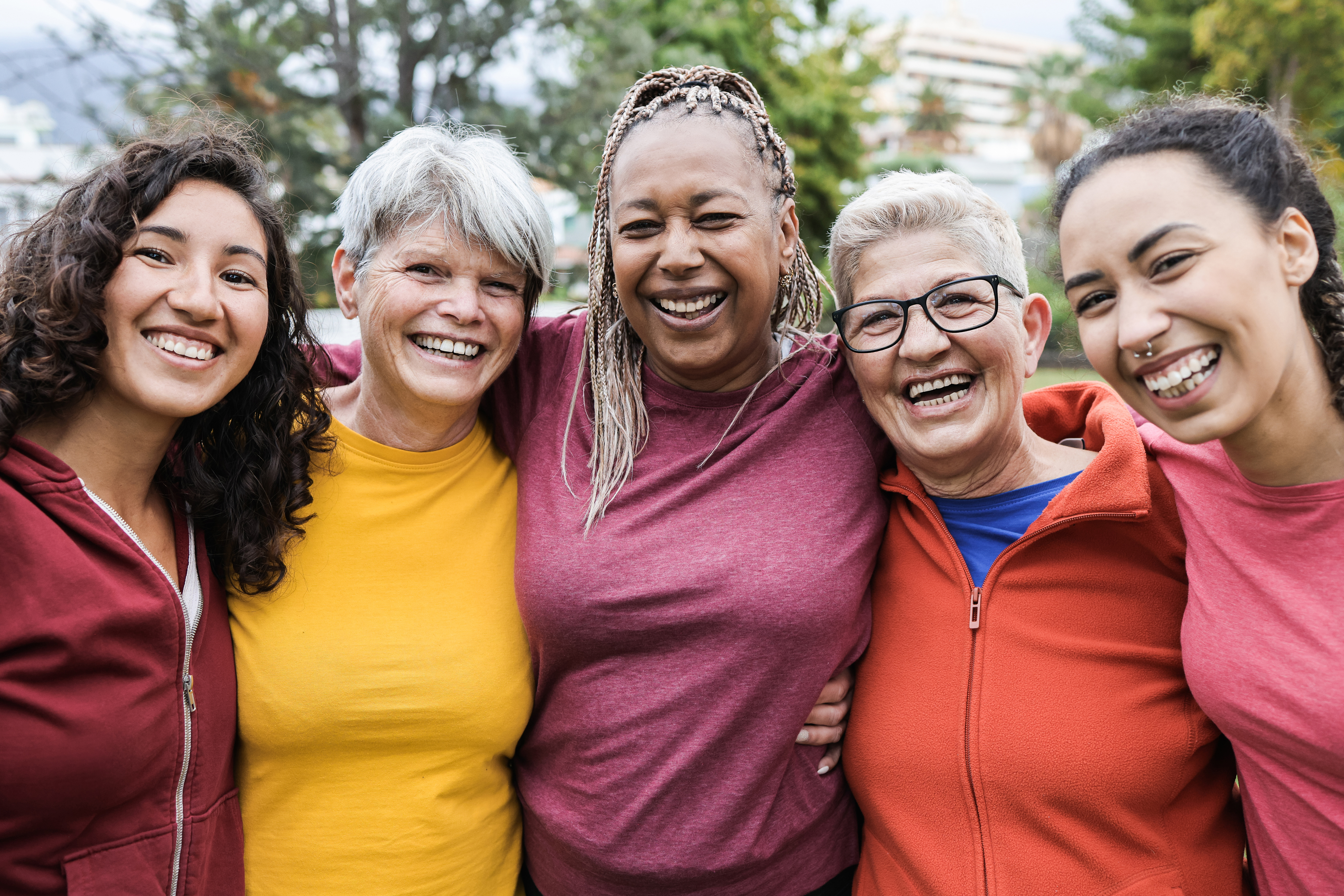 Happy multi generational women having fun together