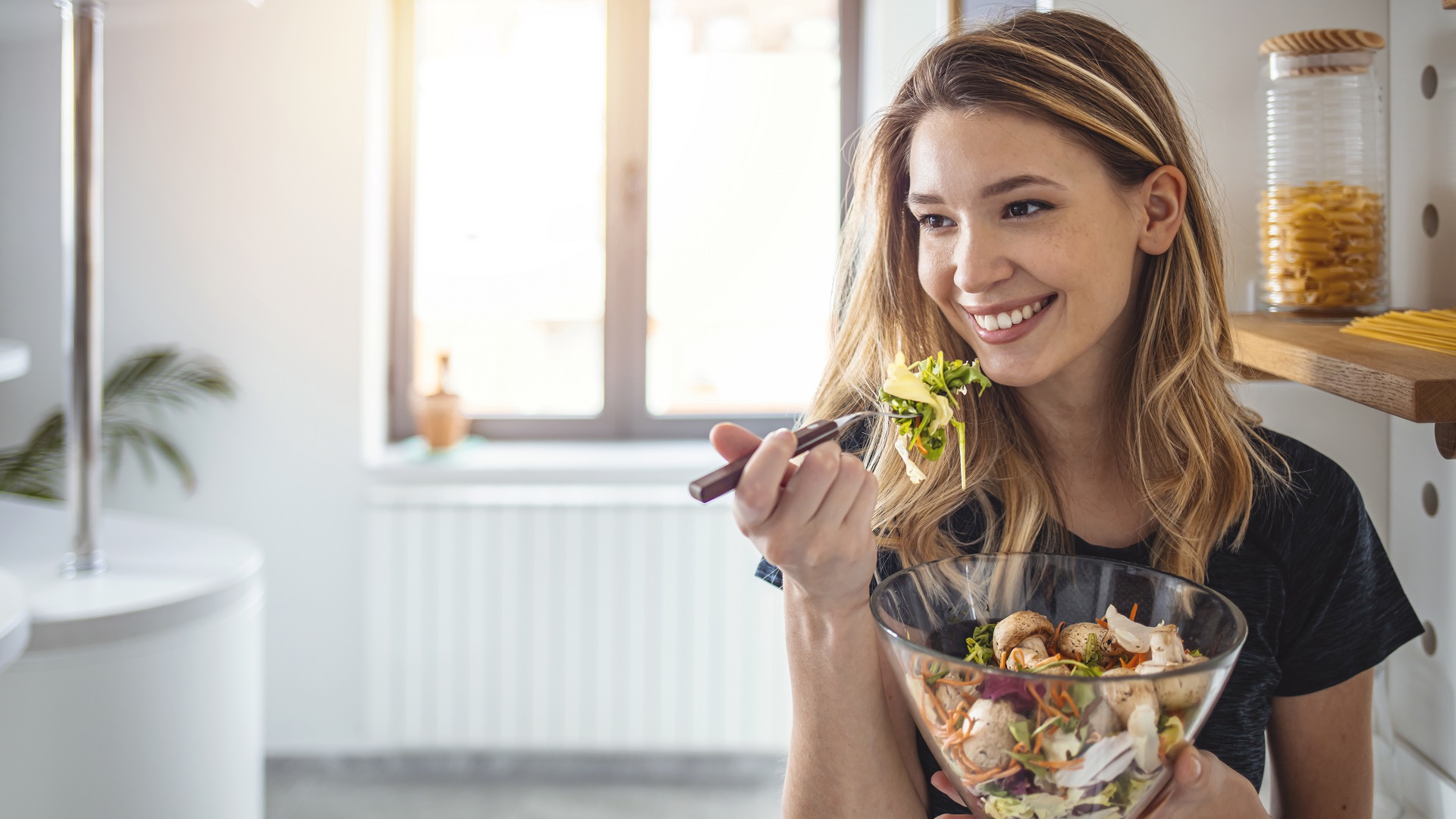 Woman Eats Mindfully Instead of Dieting