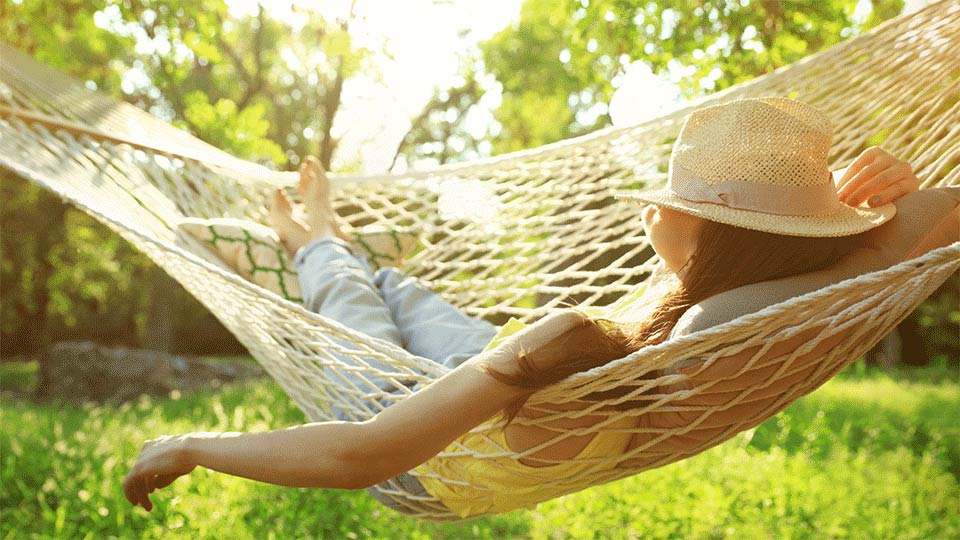 woman in hammock