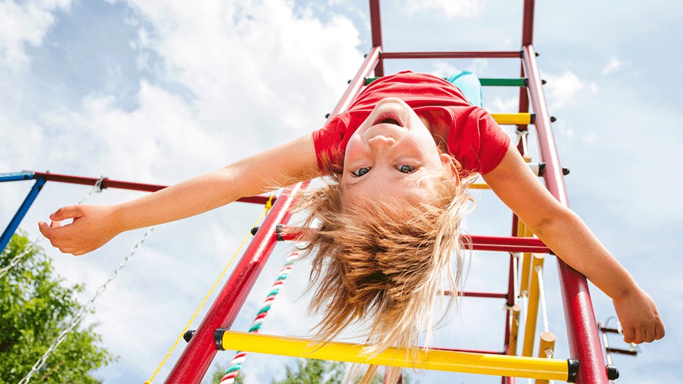 Child playing on playground