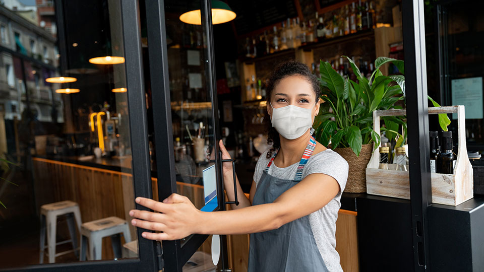 Woman in mask dispelling the myths