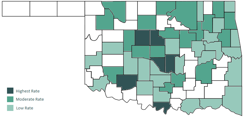 IOYH Map of Alcoholism Across Oklahoma